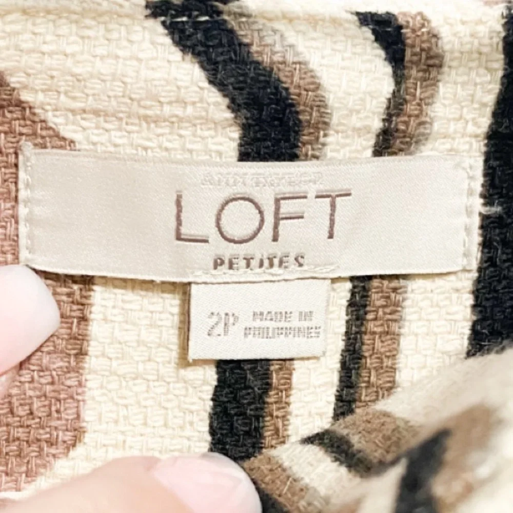 Loft petites geometric printed cotton skirt 2 2p